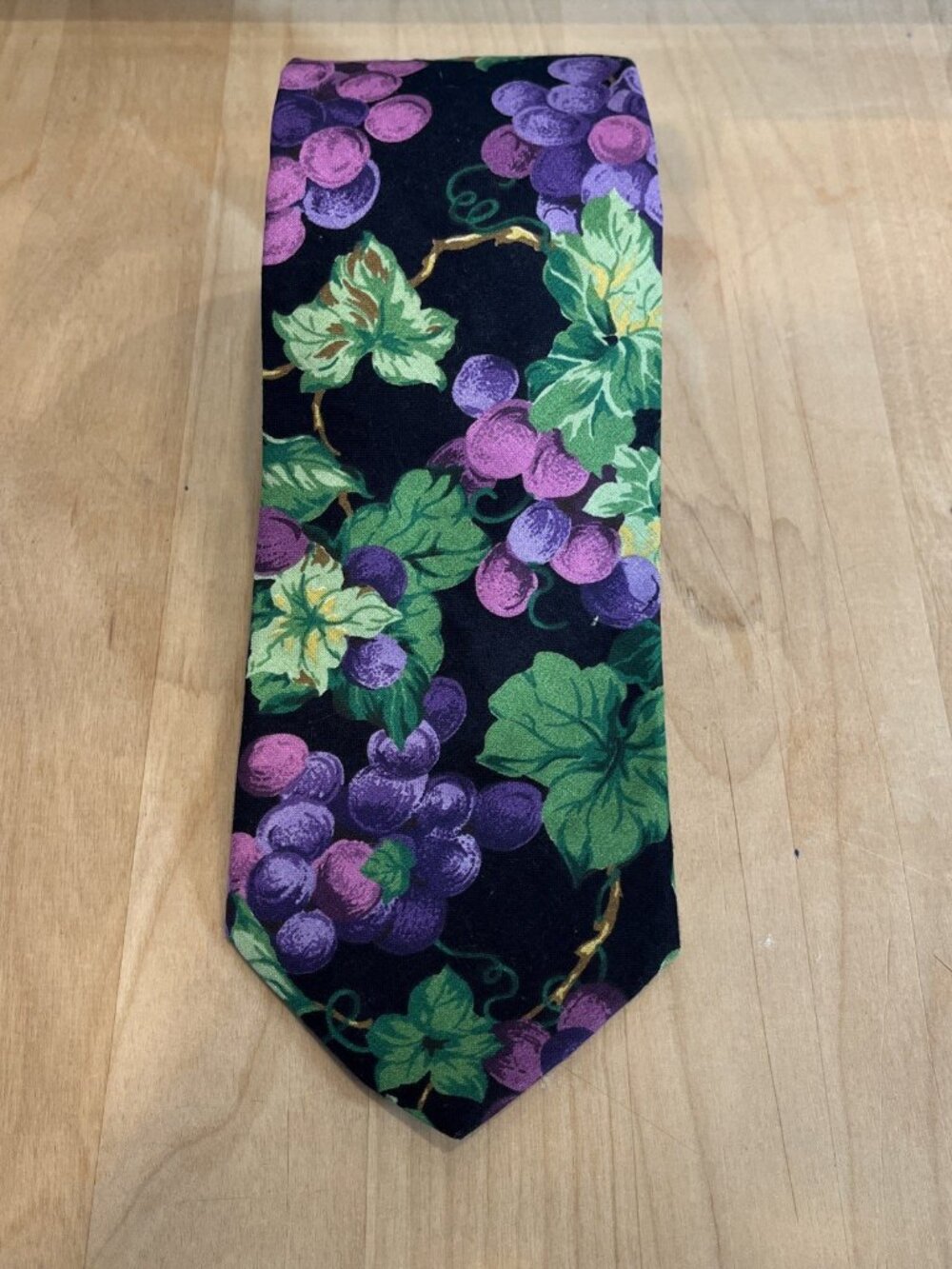 Dem Crazy Mens Tie Grapes Novelty Vintage Necktie 100% Cotton Made In The USA